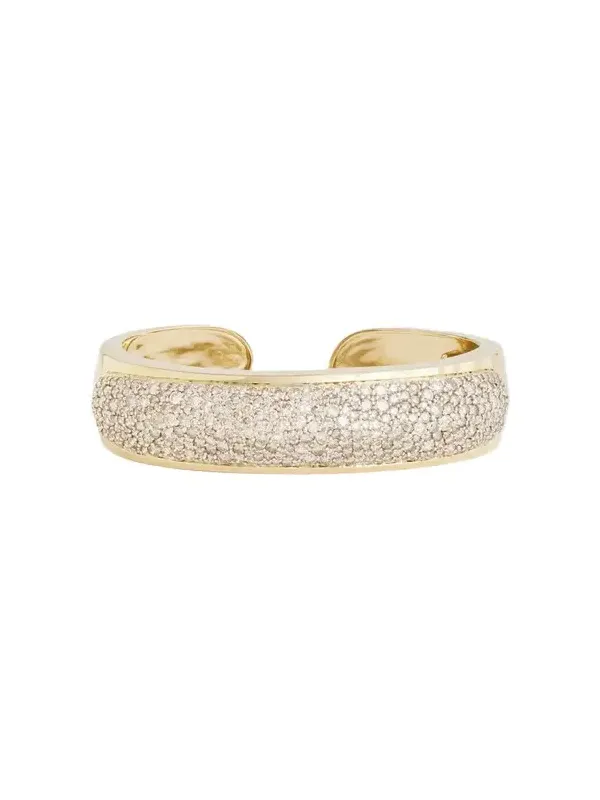 Jamie Wolf 18K Yellow and White Gold Champagne Diamond Cuff Bracelet, 8.3tcw