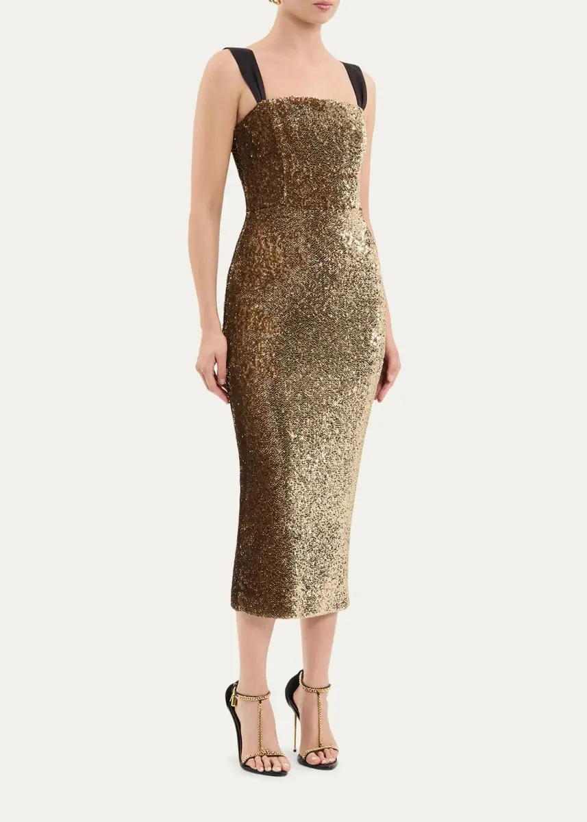 Rebecca Vallance Cambridge Bodycon Sequin Midi Dress | Thumbnail 4