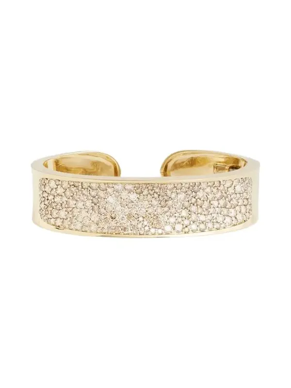 Jamie Wolf 18K Yellow and White Gold Champagne Diamond Cuff Bracelet