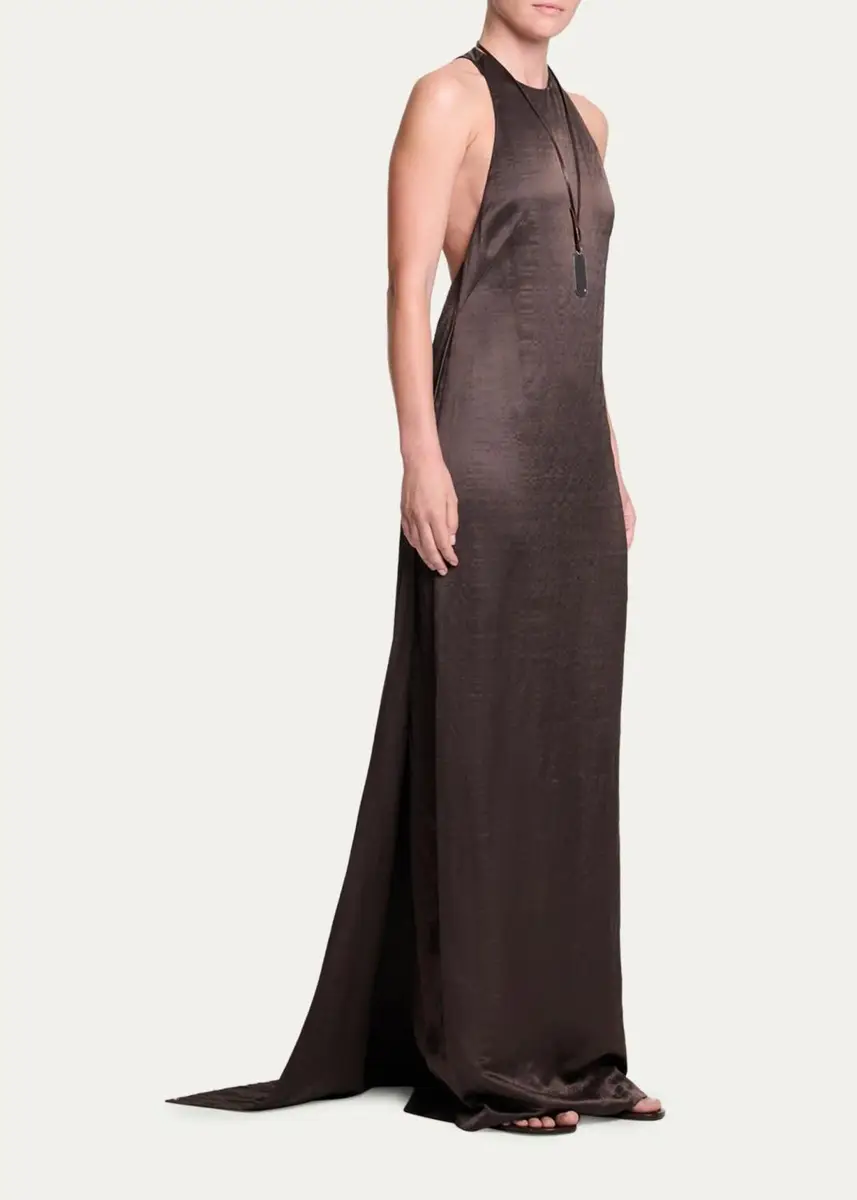 TWP T-Back Silk A-Line Train-Back Gown | Thumbnail 4