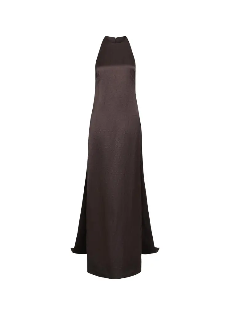 TWP T-Back Silk A-Line Train-Back Gown