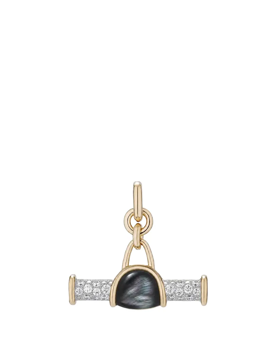 Mason and Books 14K Black Mother-of-Pearl with Diamonds and White Rhodium Jumbo Bar Pendant | Thumbnail 2 Mason and Books 14K Black Mother-of-Pearl with Diamonds and White Rhodium Jumbo Bar Pendant | Thumbnail 2