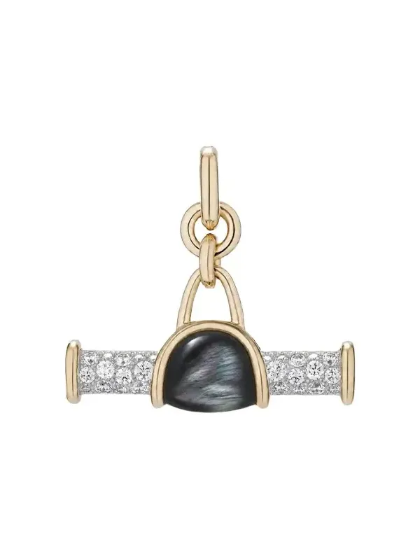 Mason and Books 14K Black Mother-of-Pearl with Diamonds and White Rhodium Jumbo Bar Pendant