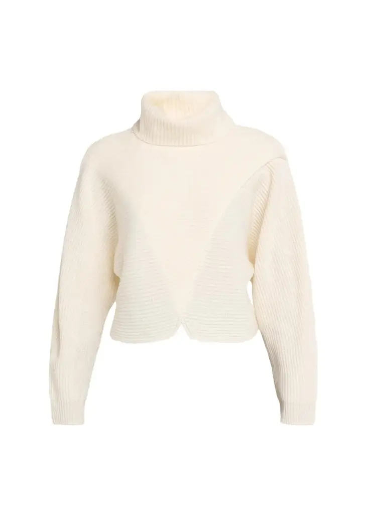Simkhai Orlienne Ribbed Turtleneck Wrap Sweater