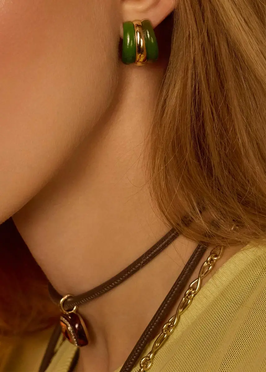 Mason and Books Runway Stone Stripe Huggie Earrings | Thumbnail 2 Mason and Books Runway Stone Stripe Huggie Earrings | Thumbnail 2