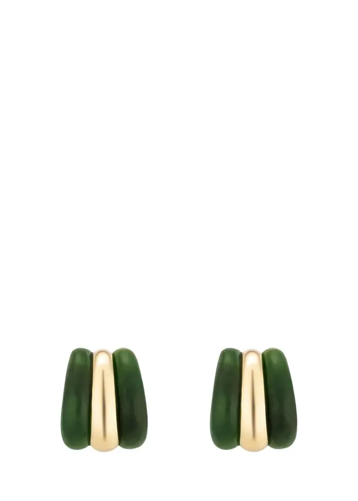 Runway Stone Stripe Huggie Earrings Runway Stone Stripe Huggie Earrings