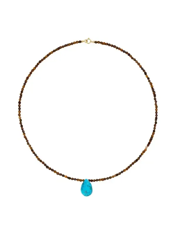 Tiger's Eye and Turquoise Pendant Necklace Tiger's Eye and Turquoise Pendant Necklace