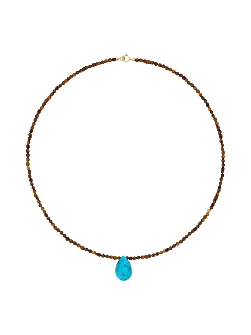 JIA JIA Tiger's Eye and Turquoise Pendant Necklace