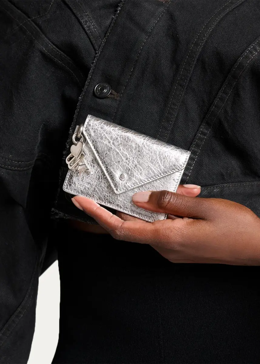 Balenciaga Token Charm-Embellished Metallic Leather Card Holder | Thumbnail 2 Balenciaga Token Charm-Embellished Metallic Leather Card Holder | Thumbnail 2