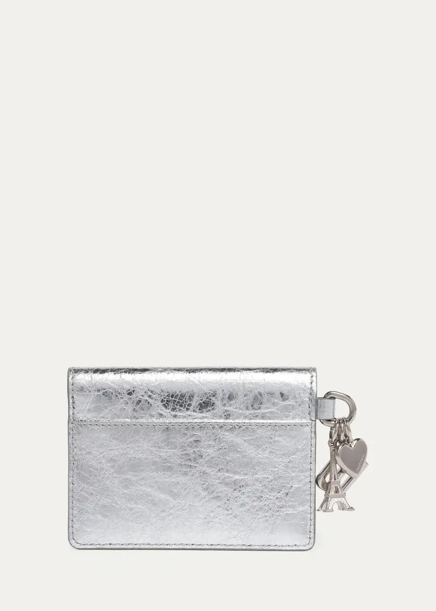 Balenciaga Token Charm-Embellished Metallic Leather Card Holder | Thumbnail 3 Balenciaga Token Charm-Embellished Metallic Leather Card Holder | Thumbnail 3