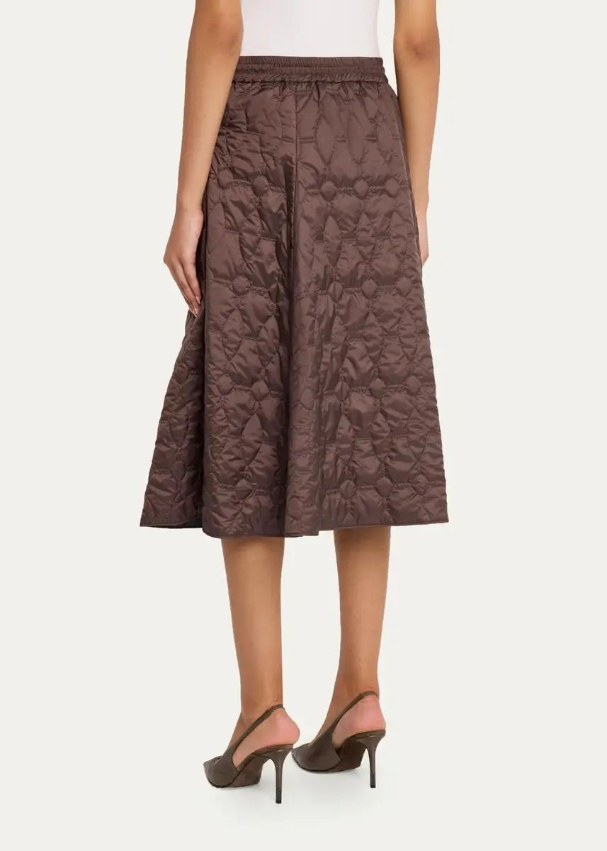 Brunello Cucinelli Quilted Volume A-Line Midi Skirt | Thumbnail 3 Brunello Cucinelli Quilted Volume A-Line Midi Skirt | Thumbnail 3