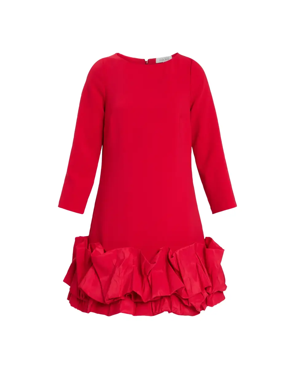 Rickie Freeman for Teri Jon Ruffle-Hem Crepe Mini Dress | Thumbnail 2 Rickie Freeman for Teri Jon Ruffle-Hem Crepe Mini Dress | Thumbnail 2