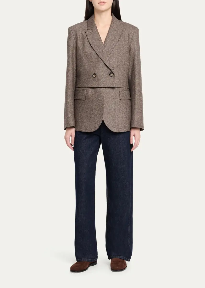 TWP Two-Faced Herringbone Wool-Cashmere Blazer | Thumbnail 2