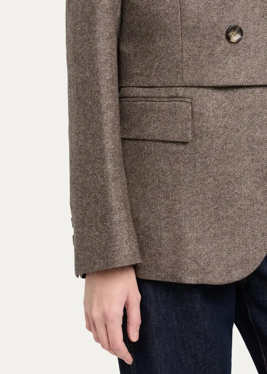 TWP Two-Faced Herringbone Wool-Cashmere Blazer | Thumbnail 5