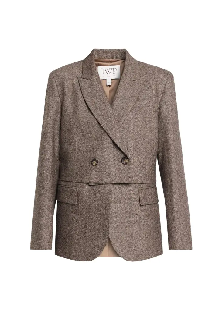 TWP Two-Faced Herringbone Wool-Cashmere Blazer