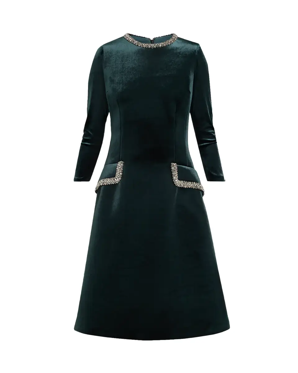 Rickie Freeman for Teri Jon Embellished Velvet Cocktail Midi Dress | Thumbnail 2 Rickie Freeman for Teri Jon Embellished Velvet Cocktail Midi Dress | Thumbnail 2