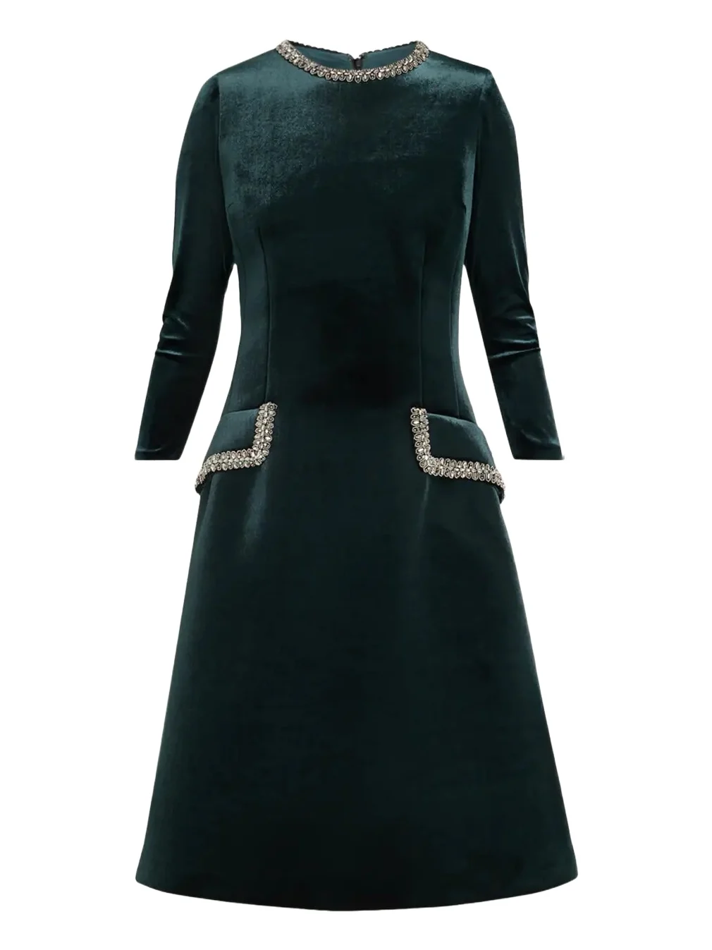 Embellished Velvet Cocktail Midi Dress Embellished Velvet Cocktail Midi Dress