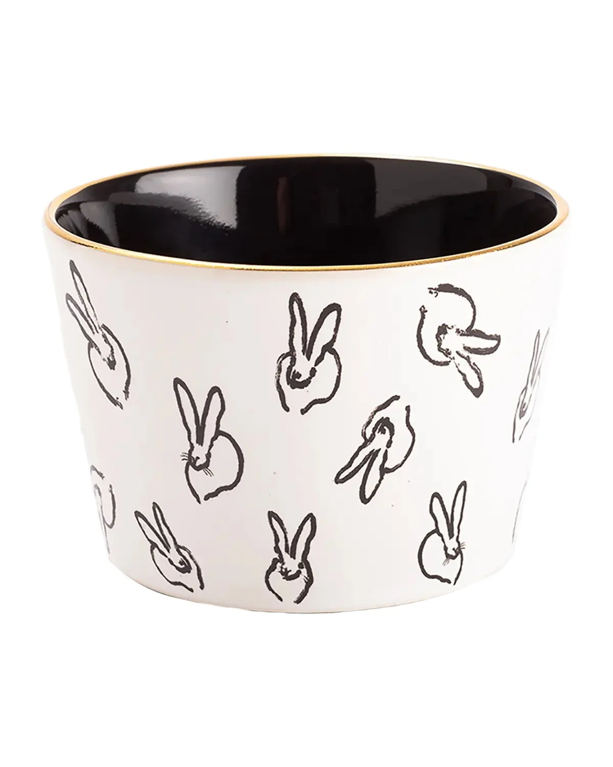 Bunny Bar Bowl White with Black Interior