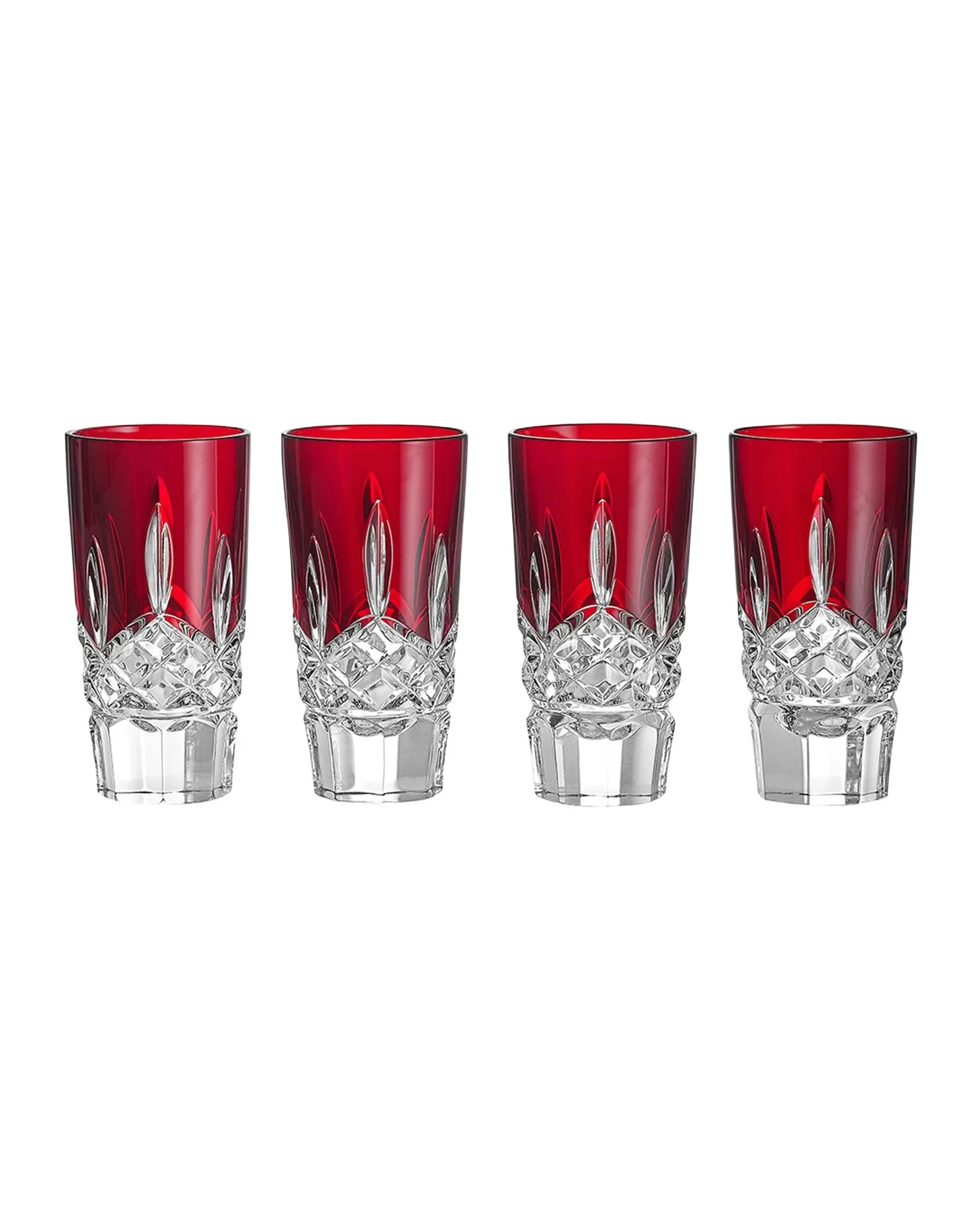 Waterford Crystal Lismore Red 1.5 oz. Shot Glasses, Set of 4