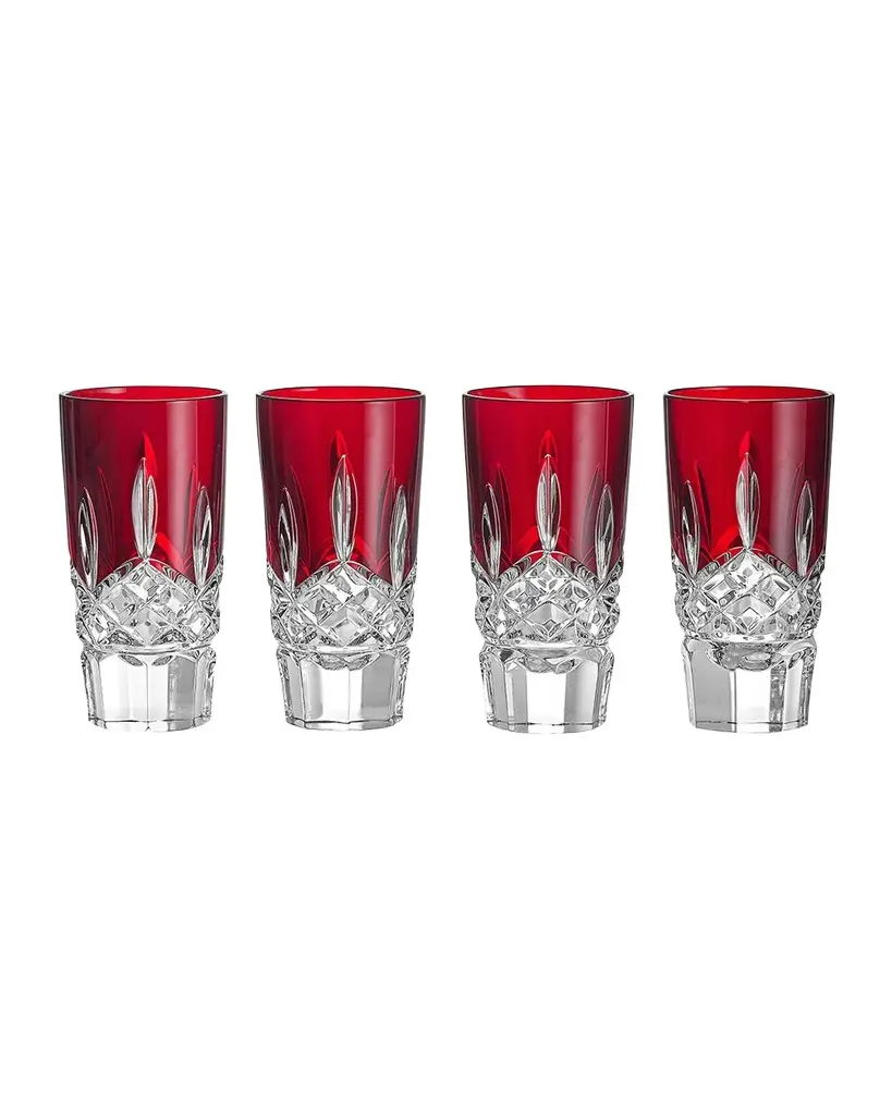 Waterford Crystal Lismore Red 1.5 oz. Shot Glasses, Set of 4