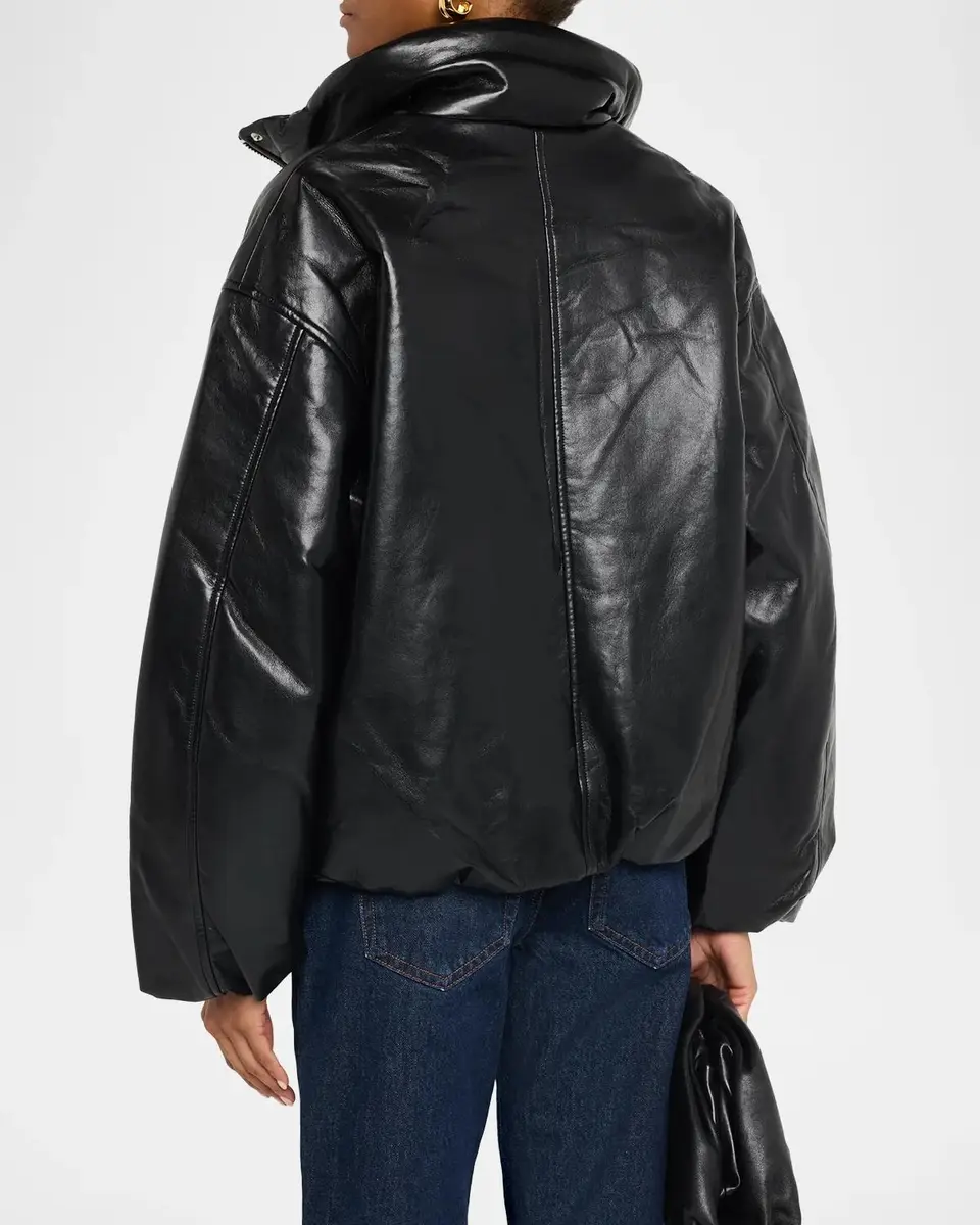 Anine Bing Cyrus Leather Bomber Jacket | Thumbnail 3 Anine Bing Cyrus Leather Bomber Jacket | Thumbnail 3