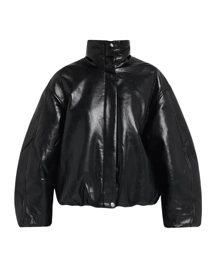 Anine Bing Cyrus Leather Bomber Jacket