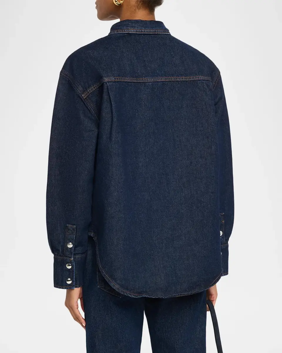 Anine Bing Samy Denim Button-Front Shirt | Thumbnail 3 Anine Bing Samy Denim Button-Front Shirt | Thumbnail 3