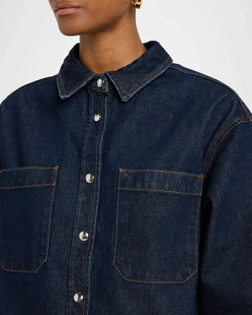 Anine Bing Samy Denim Button-Front Shirt | Thumbnail 5 Anine Bing Samy Denim Button-Front Shirt | Thumbnail 5