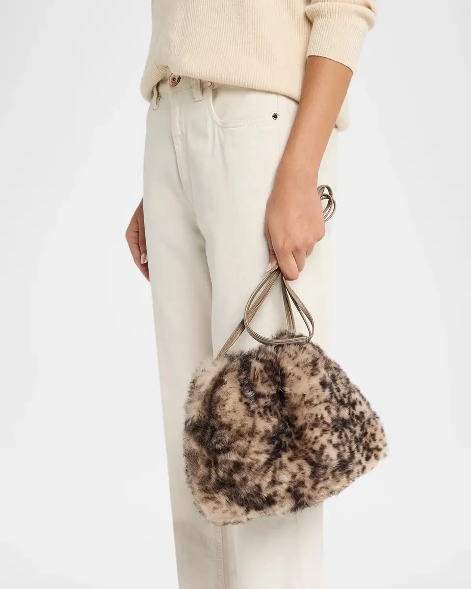 Brunello Cucinelli Lynx-Print Shearling Shoulder Bag | Thumbnail 2