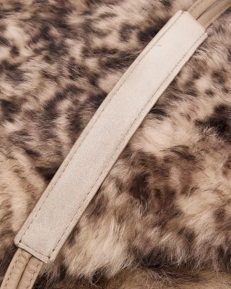 Brunello Cucinelli Lynx-Print Shearling Shoulder Bag | Thumbnail 6