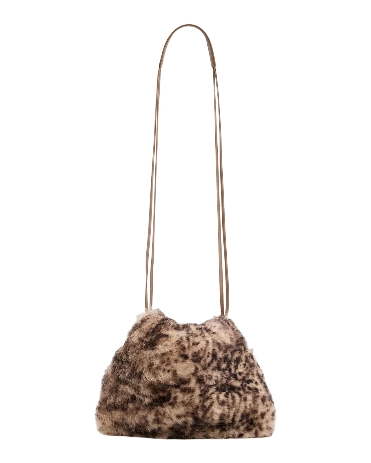 Brunello Cucinelli Lynx-Print Shearling Shoulder Bag