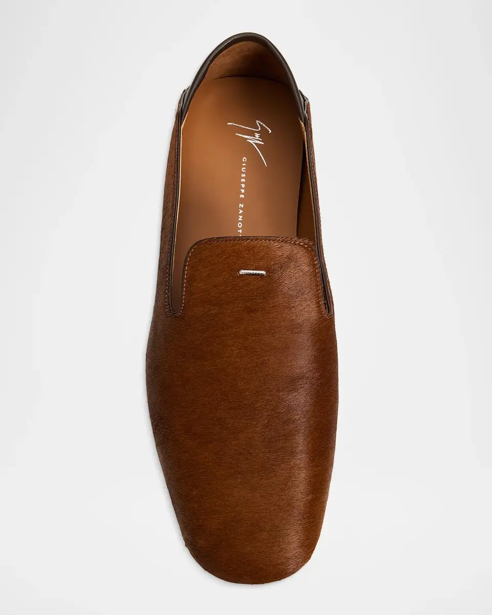 Giuseppe Zanotti Men's Collapsible-Heel Calf Hair Loafers | Thumbnail 3 Giuseppe Zanotti Men's Collapsible-Heel Calf Hair Loafers | Thumbnail 3