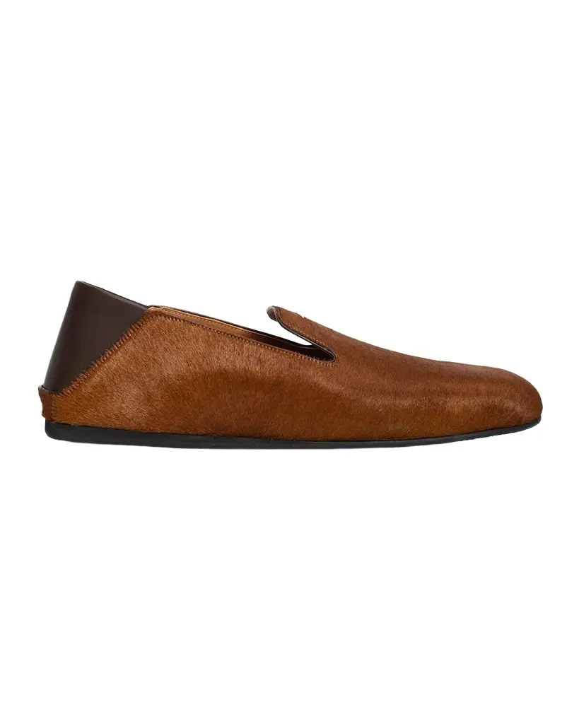 Giuseppe Zanotti Men's Collapsible-Heel Calf Hair Loafers