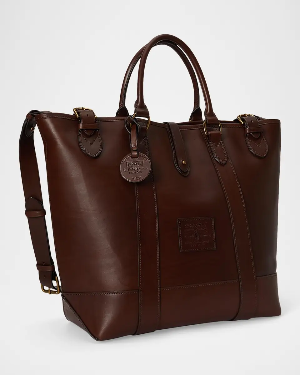 Polo Ralph Lauren Men's Medium Leather Tote Bag | Thumbnail 2 Polo Ralph Lauren Men's Medium Leather Tote Bag | Thumbnail 2