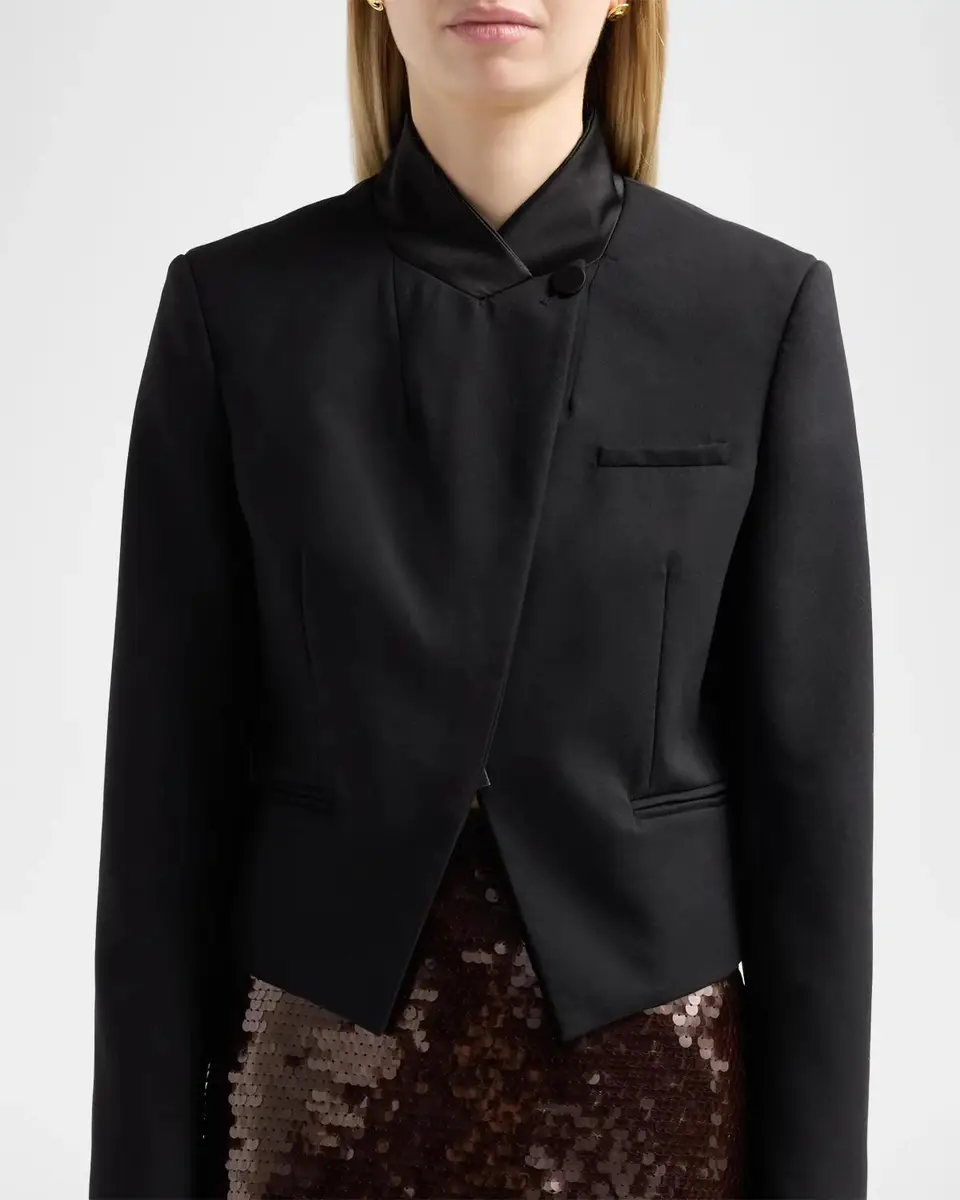 TANYA TAYLOR Julie Asymmetric Cropped Blazer | Thumbnail 5