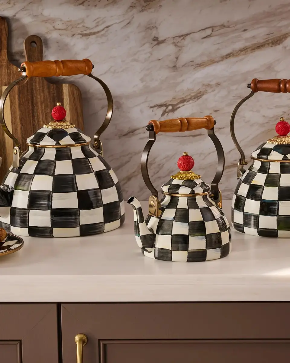 MacKenzie-Childs Courtly Check 1-Qt. Tea Kettle | Thumbnail 2 MacKenzie-Childs Courtly Check 1-Qt. Tea Kettle | Thumbnail 2