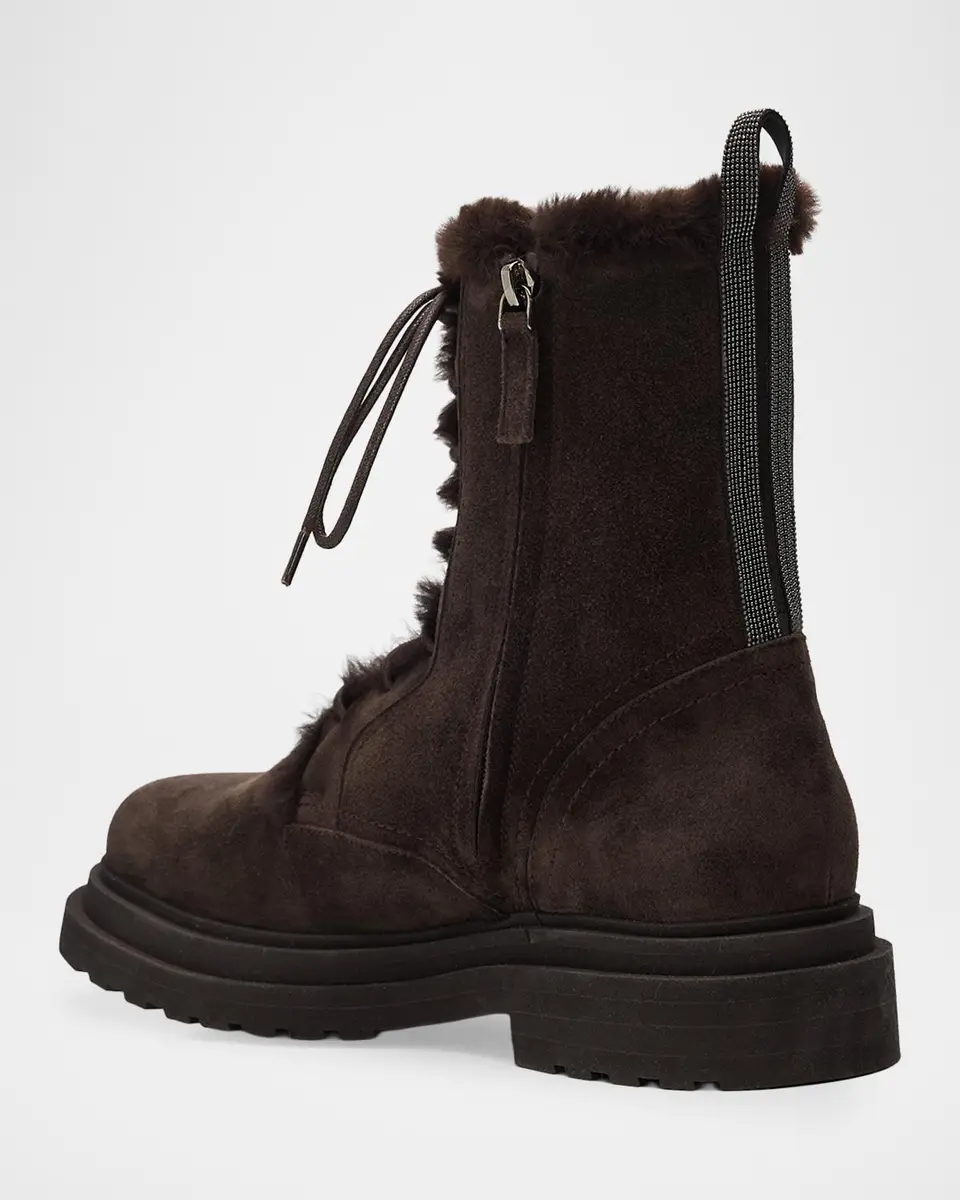 Brunello Cucinelli Monili-Trim Suede Ankle Boots | Thumbnail 2 Brunello Cucinelli Monili-Trim Suede Ankle Boots | Thumbnail 2