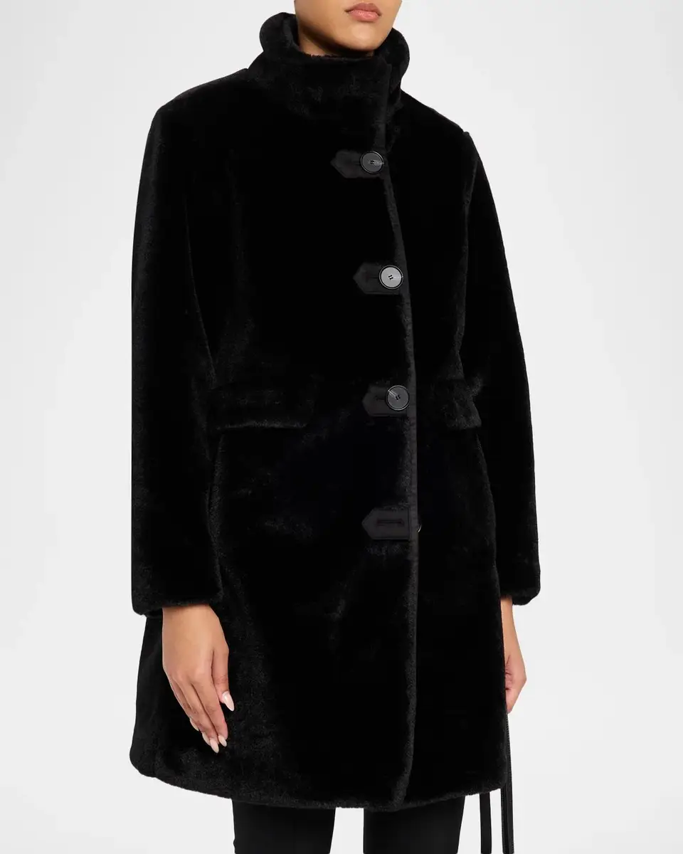 Mercer Collective Faux Fur Stand Collar Long Coat | Thumbnail 4 Mercer Collective Faux Fur Stand Collar Long Coat | Thumbnail 4