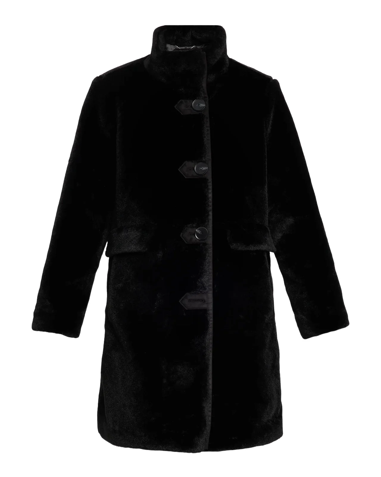 Faux Fur Stand Collar Long Coat Faux Fur Stand Collar Long Coat