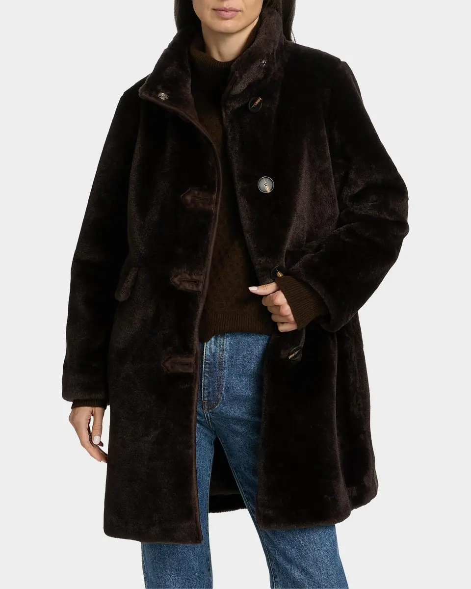 Mercer Collective Faux Fur Stand Collar Long Coat | Thumbnail 3 Mercer Collective Faux Fur Stand Collar Long Coat | Thumbnail 3