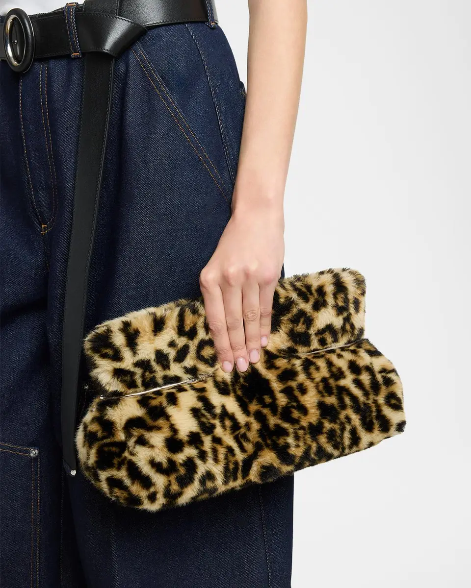 Givenchy Pinch Leopard-Print Faux Fur Clutch Bag | Thumbnail 2