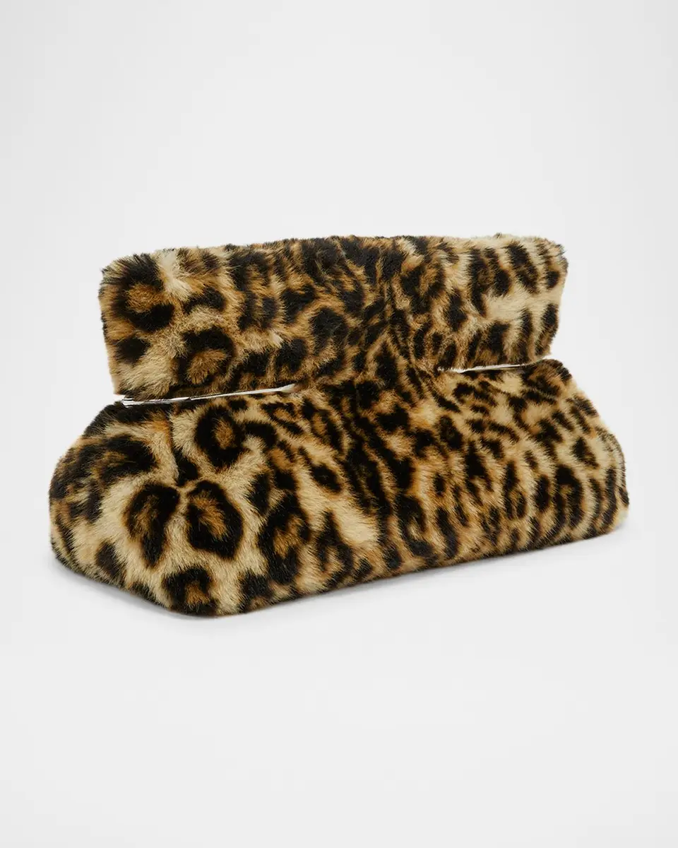 Givenchy Pinch Leopard-Print Faux Fur Clutch Bag | Thumbnail 3