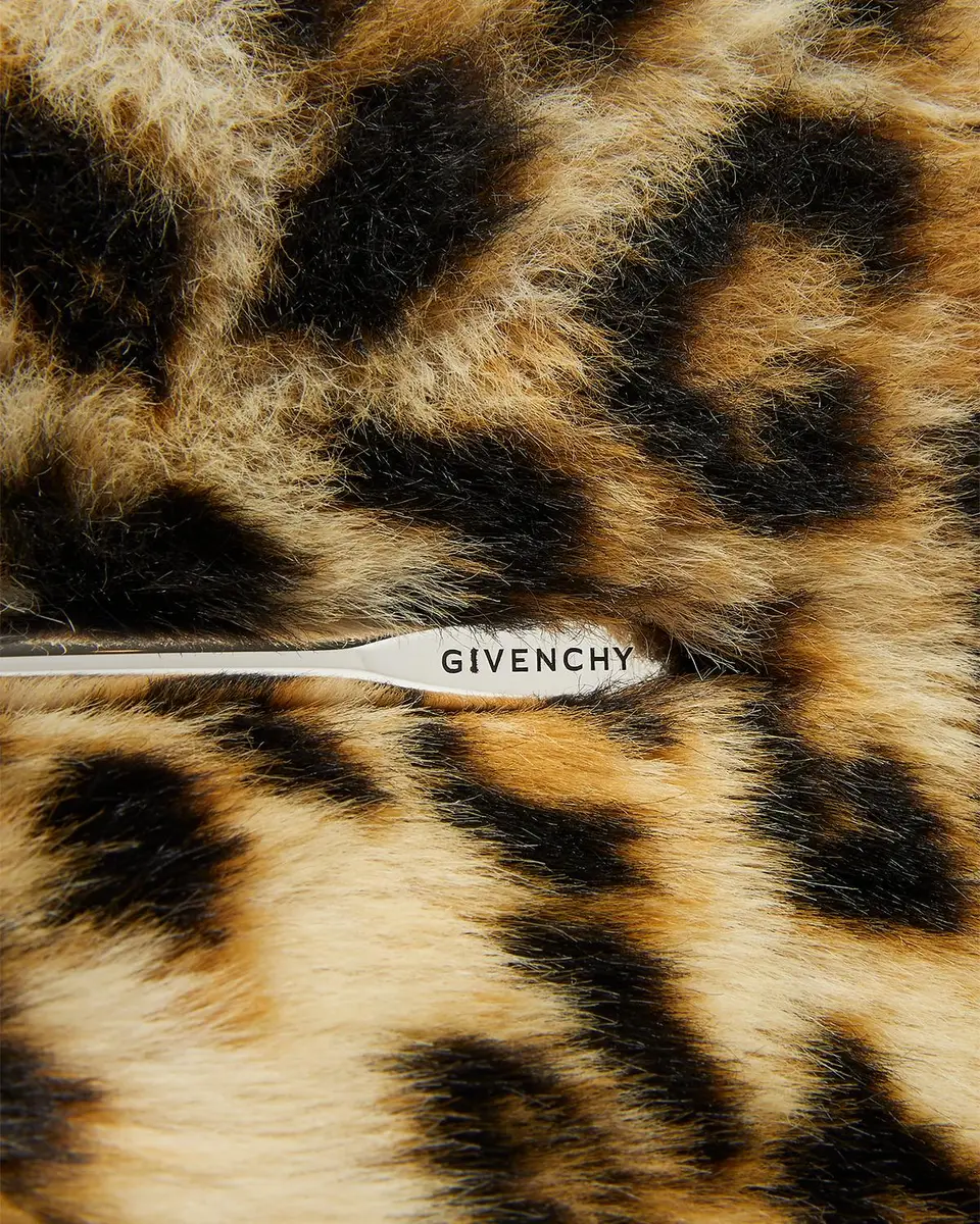 Givenchy Pinch Leopard-Print Faux Fur Clutch Bag | Thumbnail 6