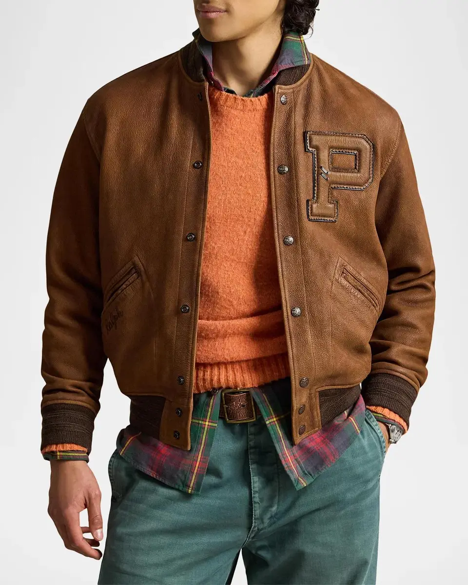 Polo Ralph Lauren Leather Letterman Jacket | Thumbnail 4 Polo Ralph Lauren Leather Letterman Jacket | Thumbnail 4