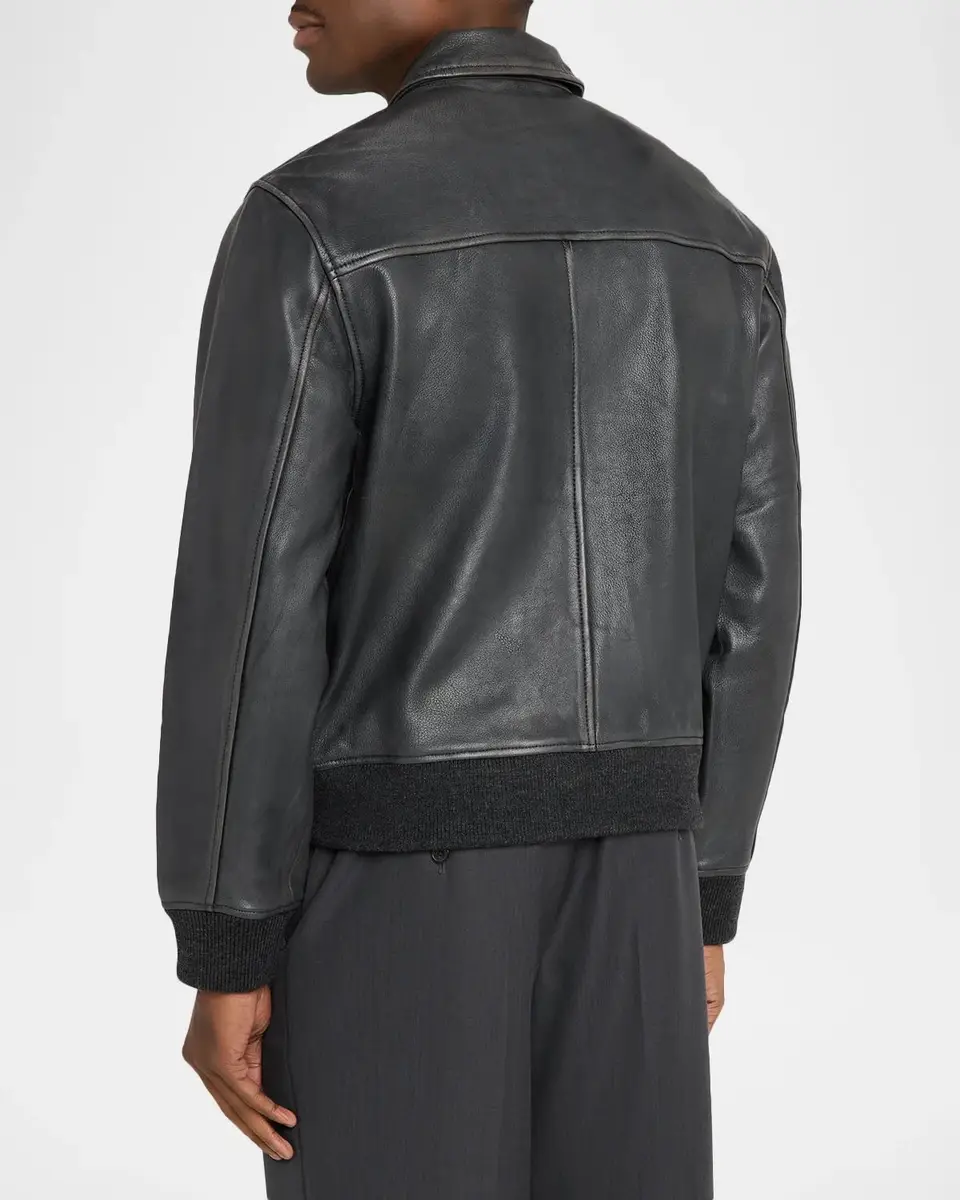 OFFICINE GÉNÉRALE Men's Leather Blouson Jacket | Thumbnail 3