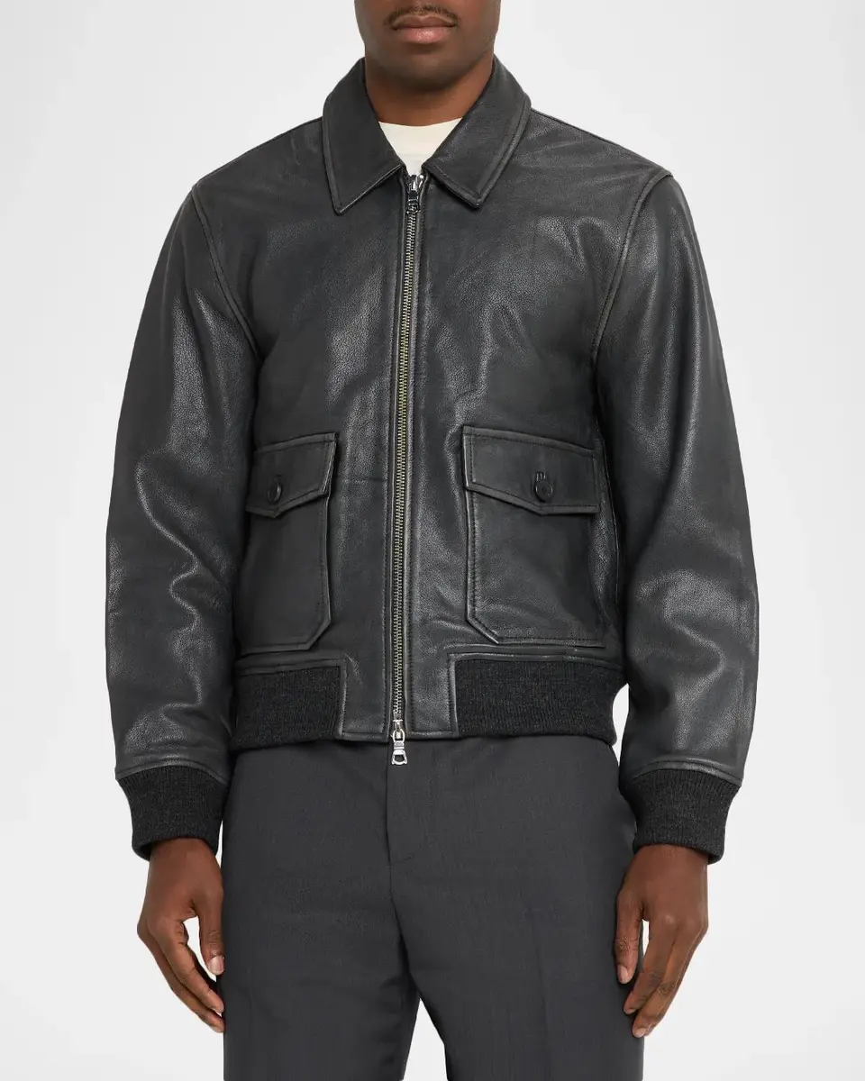 OFFICINE GÉNÉRALE Men's Leather Blouson Jacket | Thumbnail 4