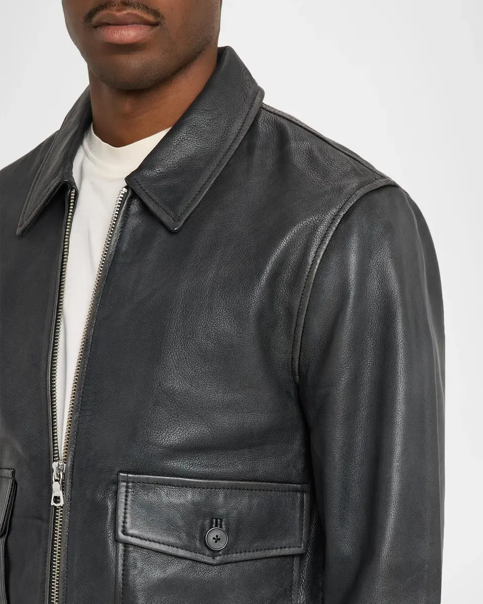 OFFICINE GÉNÉRALE Men's Leather Blouson Jacket | Thumbnail 5
