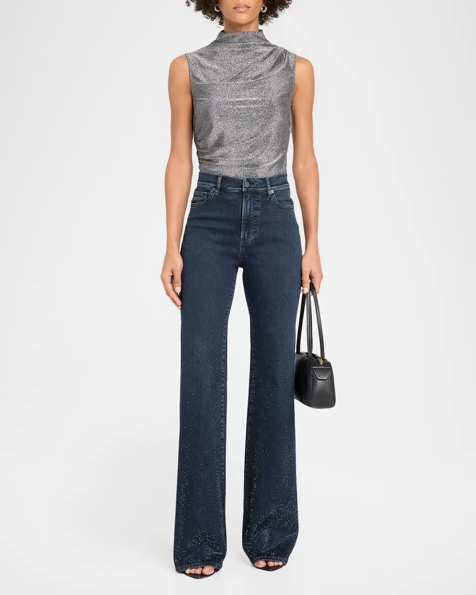 Veronica Beard Mylie Metallic Mock-Neck Tank Top | Thumbnail 2 Veronica Beard Mylie Metallic Mock-Neck Tank Top | Thumbnail 2