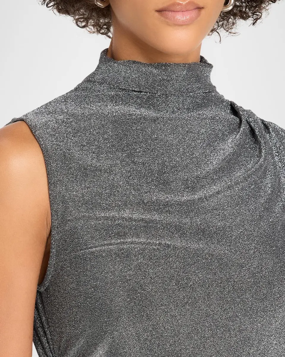 Veronica Beard Mylie Metallic Mock-Neck Tank Top | Thumbnail 5 Veronica Beard Mylie Metallic Mock-Neck Tank Top | Thumbnail 5