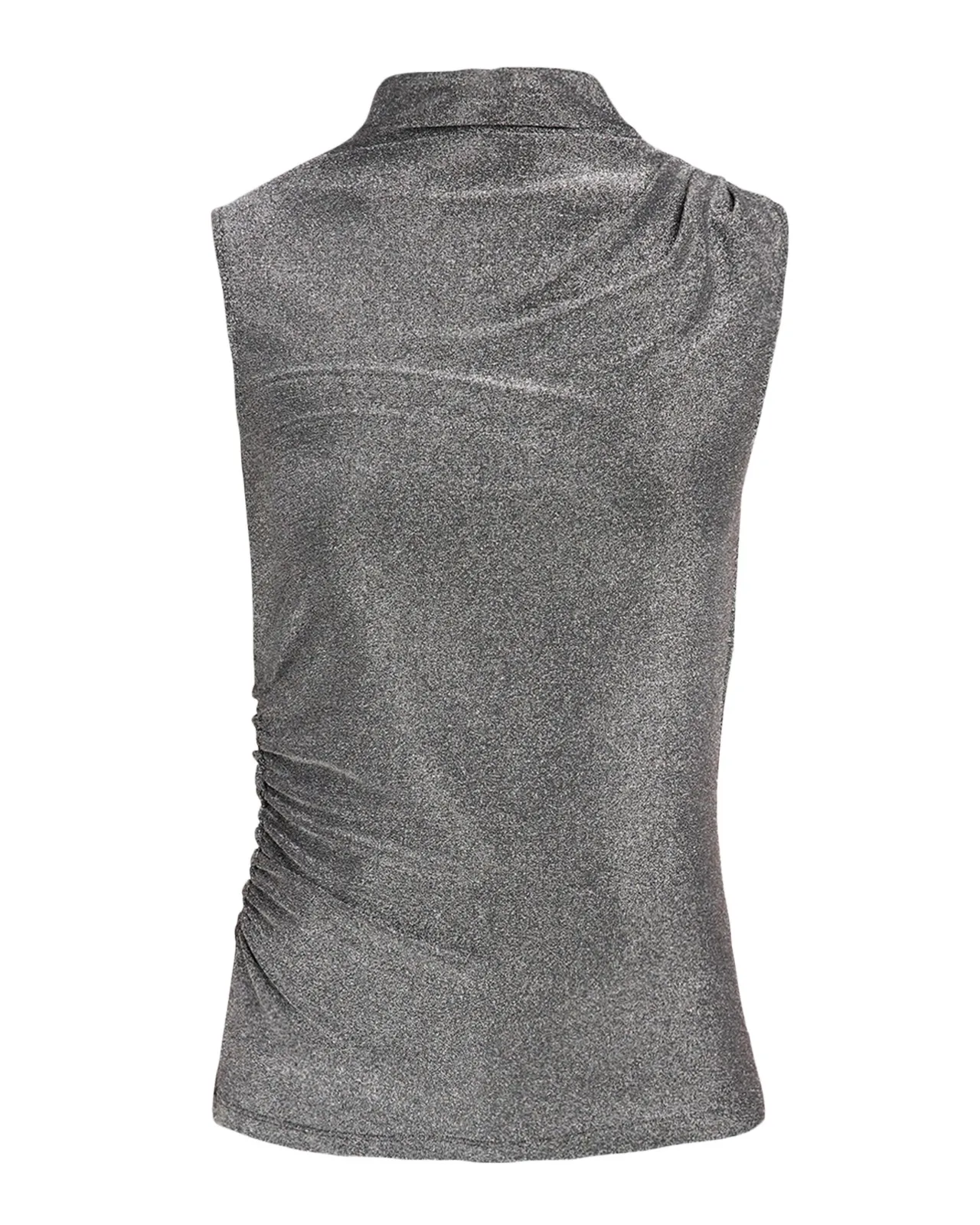 Mylie Metallic Mock-Neck Tank Top